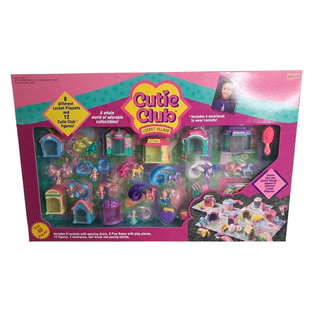 Vintage‎ 1989 Galoob Cutie Kids Locket Village Kids Jewelry Playset 3612
